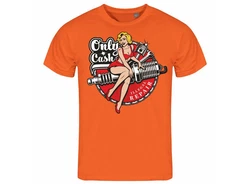 deinshirt Print-Shirt Herren Only Cash Funshirt Orange/Grau/Rot