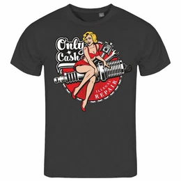 Print-Shirt Herren T-Shirt Only Cash Funshirt mit Motiv