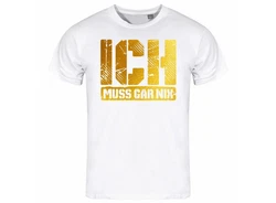deinshirt Print-Shirt Herren T-Shirt Ich muss gar nix Funshirt mit Motiv gold