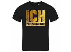 deinshirt Print-Shirt Herren T-Shirt Ich muss gar nix Funshirt mit Motiv gold