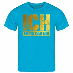 deinshirt Print-Shirt Herren T-Shirt Ich muss gar nix Funshirt mit Motiv gold