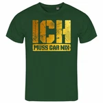 deinshirt Print-Shirt Herren T-Shirt Ich muss gar nix Funshirt mit Motiv gold