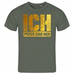 deinshirt Print-Shirt Herren T-Shirt Ich muss gar nix Funshirt mit Motiv Gold/Dunkelgrün/Neonfarben/Grün