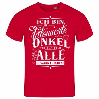 deinshirt Print-Shirt Herren T-Shirt Ich bin der tätowierte Onkel Funshirt mit Motiv Dunkelrot/Rot deinshirt Print-Shirt Herren T-Shirt Ich bin der tätowierte Onkel Funshirt mit Motiv Dunkelrot/Rot