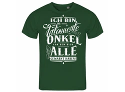 deinshirt Print-Shirt Herren T-Shirt Ich bin der tätowierte Onkel Funshirt mit Motiv Dunkelgrün/Grün