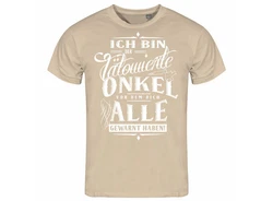 deinshirt Print-Shirt Herren T-Shirt Ich bin der tätowierte Onkel Funshirt mit Motiv Beige/Braun/Khaki/Grün/Gold
