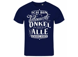 deinshirt Print-Shirt Herren T-Shirt Ich bin der tätowierte Onkel Funshirt mit Motiv Blau/Dunkelblau