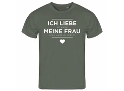 deinshirt Print-Shirt Herren T-Shirt Funshirt Ich liebe es wenn meine Frau mich angeln lässt Grau/Dunkelgrün