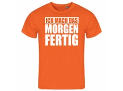 deinshirt Print-Shirt Herren T-Shirt Ich mach das Morgen fertig Funshirt Orange/Grau