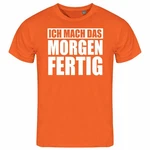 deinshirt Print-Shirt Herren T-Shirt Ich mach das Morgen fertig Funshirt Orange/Grau