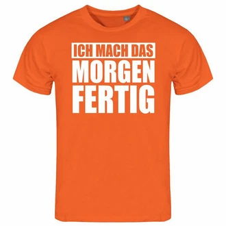 deinshirt Print-Shirt Herren T-Shirt Ich mach das Morgen fertig Funshirt Orange/Grau deinshirt Print-Shirt Herren T-Shirt Ich mach das Morgen fertig Funshirt Orange/Grau