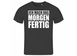 deinshirt Print-Shirt Herren T-Shirt Ich mach das Morgen fertig Funshirt Grau