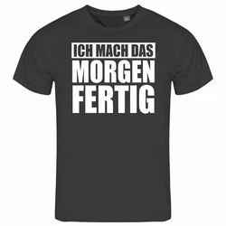 deinshirt Print-Shirt Herren T-Shirt Ich mach das Morgen fertig Funshirt Grau