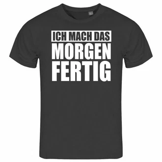 deinshirt Print-Shirt Herren T-Shirt Ich mach das Morgen fertig Funshirt Grau