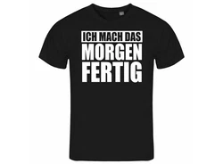 deinshirt Print-Shirt Herren T-Shirt Ich mach das Morgen fertig Funshirt Grau/Hellblau