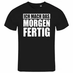 deinshirt Print-Shirt Herren T-Shirt Ich mach das Morgen fertig Funshirt Grau/Hellblau