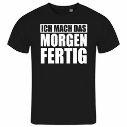 deinshirt Print-Shirt Herren T-Shirt Ich mach das Morgen fertig Funshirt Grau/Hellblau