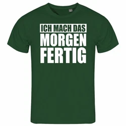 deinshirt Print-Shirt Herren T-Shirt Ich mach das Morgen fertig Funshirt Grün/Dunkelgrün/Grau