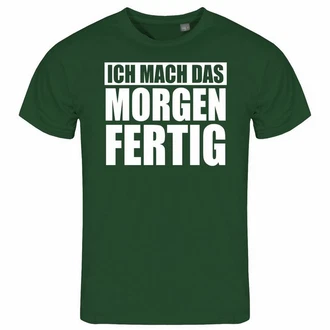 deinshirt Print-Shirt Herren T-Shirt Ich mach das Morgen fertig Funshirt Grün/Dunkelgrün/Grau deinshirt Print-Shirt Herren T-Shirt Ich mach das Morgen fertig Funshirt Grün/Dunkelgrün/Grau