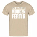 deinshirt Print-Shirt Herren T-Shirt Ich mach das Morgen fertig Funshirt Beige/Grau