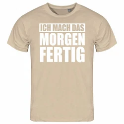 deinshirt Print-Shirt Herren T-Shirt Ich mach das Morgen fertig Funshirt Beige/Grau