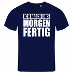 deinshirt Print-Shirt Herren T-Shirt Ich mach das Morgen fertig Funshirt Grau/Dunkelblau/Blau