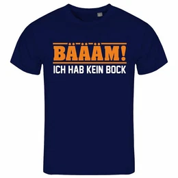 Print-Shirt Herren T-Shirt BM Ich hab kein bock mehr ORANGE Funshirt mit Motiv