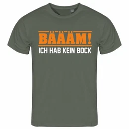 Print-Shirt Herren T-Shirt BM Ich hab kein bock mehr ORANGE Funshirt mit Motiv