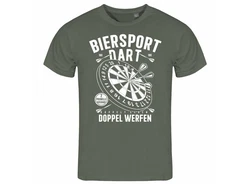 deinshirt Print-Shirt Herren T-Shirt Biersport Dart Funshirt mit Motiv Dunkelgrün/Grün
