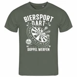 deinshirt Print-Shirt Herren T-Shirt Biersport Dart Funshirt mit Motiv Dunkelgrün/Grün
