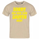 deinshirt Print-Shirt Herren T-Shirt Sorry bin nur zum saufen hier Gold/Gelb