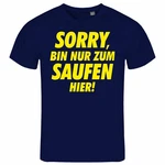 deinshirt Print-Shirt Herren T-Shirt Sorry bin nur zum saufen hier Dunkelblau/Lila