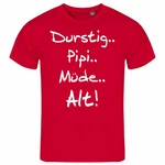 deinshirt Print-Shirt Herren T-Shirt Durstig pipi mde alt Funshirt Dunkelrot/Rot/Rosa