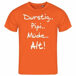 deinshirt Print-Shirt Herren T-Shirt Durstig pipi mde alt Funshirt Orange/Braun