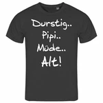 deinshirt Print-Shirt Herren T-Shirt Durstig pipi mde alt Funshirt Braun/Rosa/Lila/Dunkelgrau