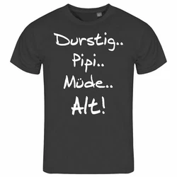 deinshirt Print-Shirt Herren T-Shirt Durstig pipi mde alt Funshirt Braun/Rosa/Lila/Dunkelgrau