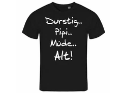 deinshirt Print-Shirt Herren T-Shirt Durstig pipi mde alt Funshirt Braun/Lila/Schwarz/Rosa