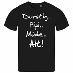 deinshirt Print-Shirt Herren T-Shirt Durstig pipi mde alt Funshirt Braun/Lila/Schwarz/Rosa