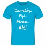 deinshirt Print-Shirt Herren T-Shirt Durstig pipi mde alt Funshirt Türkis/Hellblau/Blau
