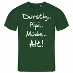 deinshirt Print-Shirt Herren T-Shirt Durstig pipi mde alt Funshirt Dunkelgrün/Grün