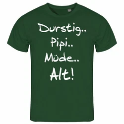 deinshirt Print-Shirt Herren T-Shirt Durstig pipi mde alt Funshirt Dunkelgrün/Grün