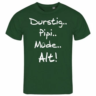 deinshirt Print-Shirt Herren T-Shirt Durstig pipi mde alt Funshirt Dunkelgrün/Grün deinshirt Print-Shirt Herren T-Shirt Durstig pipi mde alt Funshirt Dunkelgrün/Grün