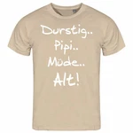 deinshirt Print-Shirt Herren T-Shirt Durstig pipi mde alt Funshirt Beige/Braun