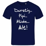 deinshirt Print-Shirt Herren T-Shirt Durstig pipi mde alt Funshirt Dunkelblau/Blau