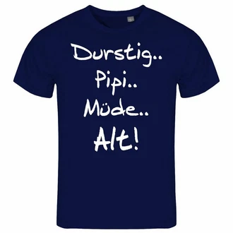 deinshirt Print-Shirt Herren T-Shirt Durstig pipi mde alt Funshirt Dunkelblau/Blau deinshirt Print-Shirt Herren T-Shirt Durstig pipi mde alt Funshirt Dunkelblau/Blau