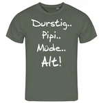 deinshirt Print-Shirt Herren T-Shirt Durstig pipi mde alt Funshirt Grün/Dunkelgrün/Braun