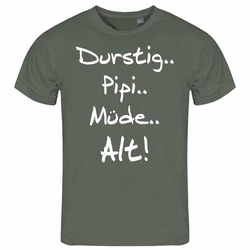 deinshirt Print-Shirt Herren T-Shirt Durstig pipi mde alt Funshirt Grün/Dunkelgrün/Braun