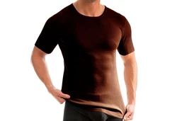 HERMKO Unterziehshirt Herren Business Shirt Dunkelbraun/Schwarz/Bordeaux