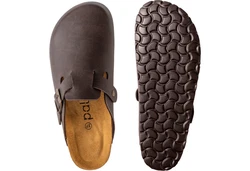 Palado Herren Clog Kiel Dunkelbraun/Braun/Beige