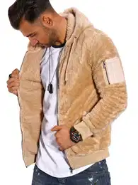 Sweatjacke Teddy-Zip aus weichem Teddyfleece